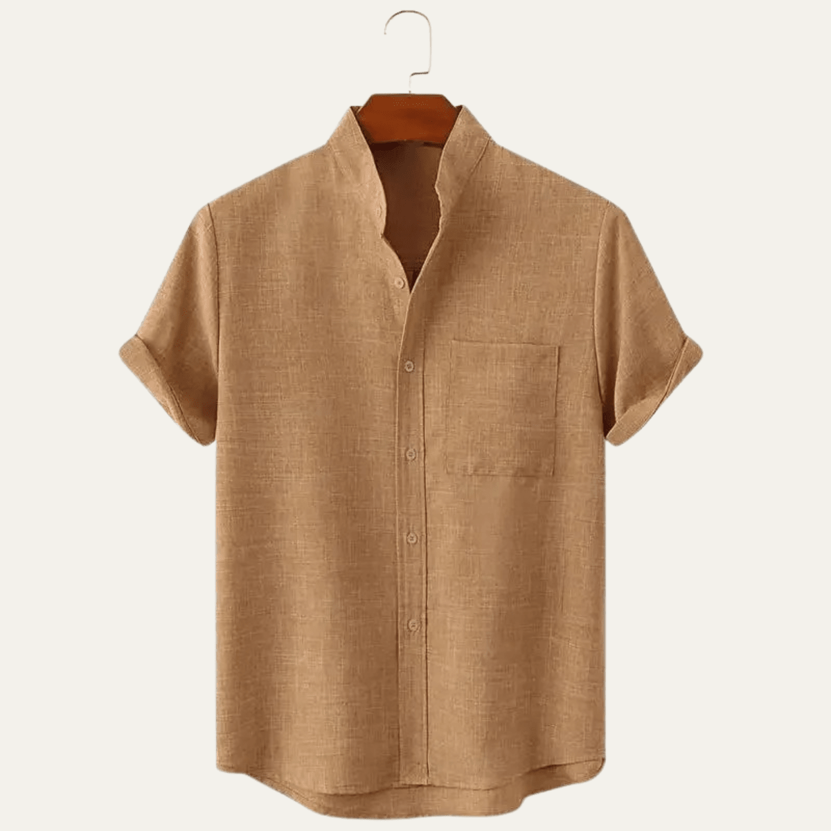 Leinenhemd Herren - Oversize-Passform Kurzarm Gerader Schnitt