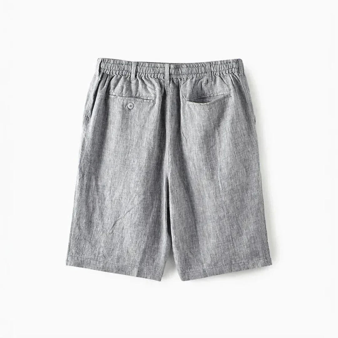 Leinen-Shorts Herren - Entspannte Passform Elastischer Tunnelzugbund