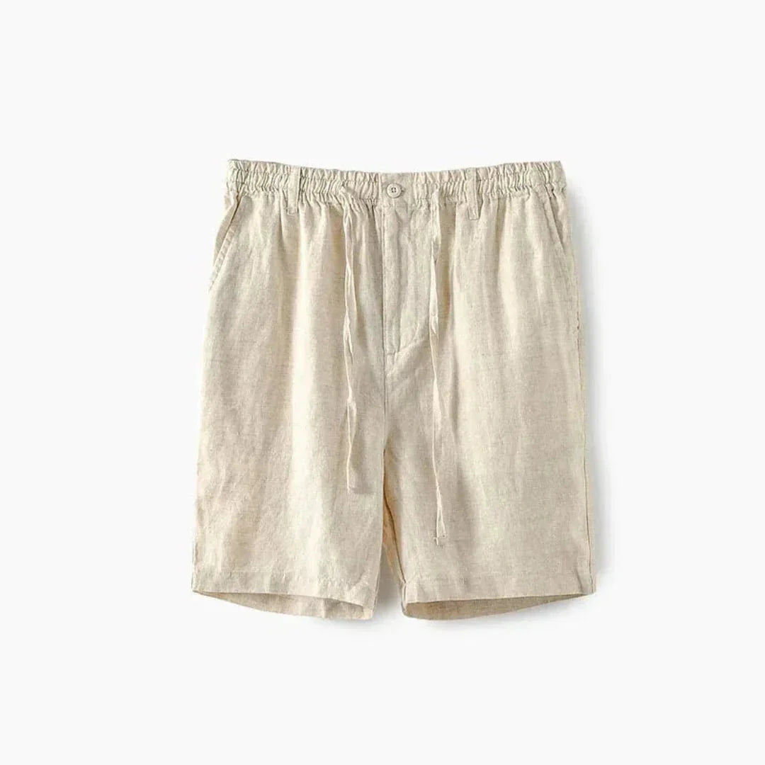 Leinen-Shorts Herren - Entspannte Passform Elastischer Tunnelzugbund