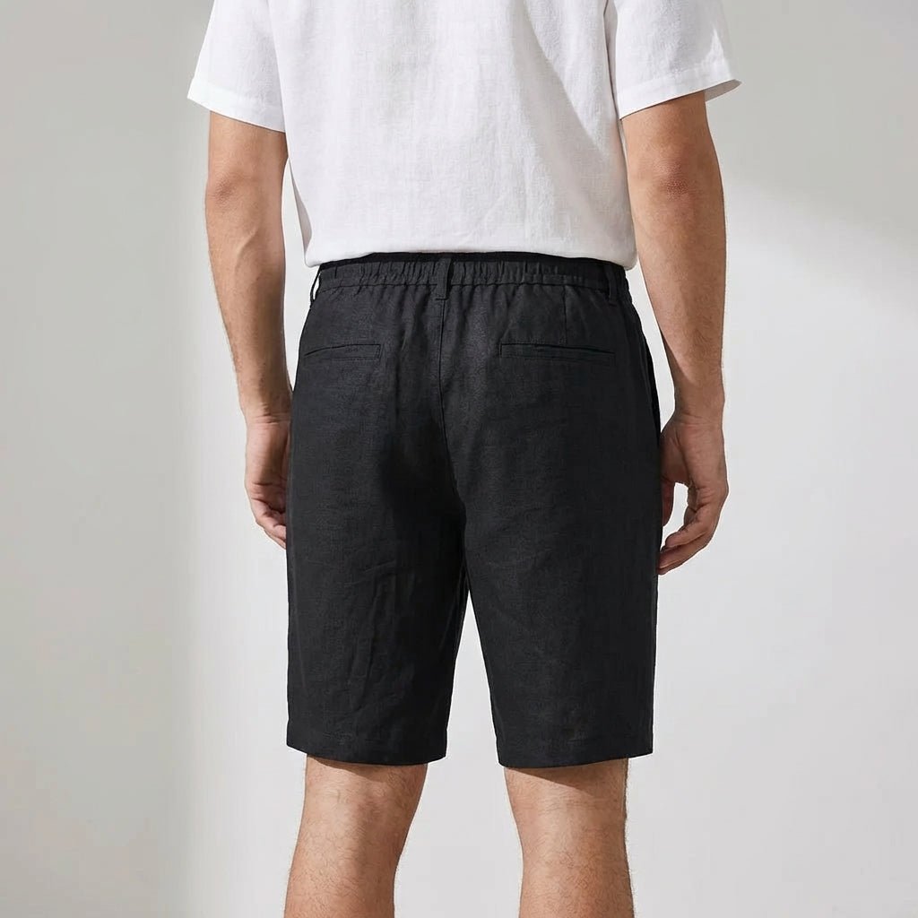 Leinen-Shorts Herren - Entspannte Passform Elastischer Tunnelzugbund