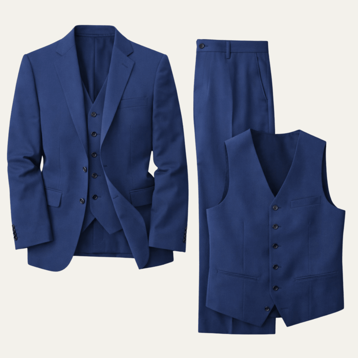 Completo da uomo in lino — Vestibilità slim, tre pezzi con chiusura frontale