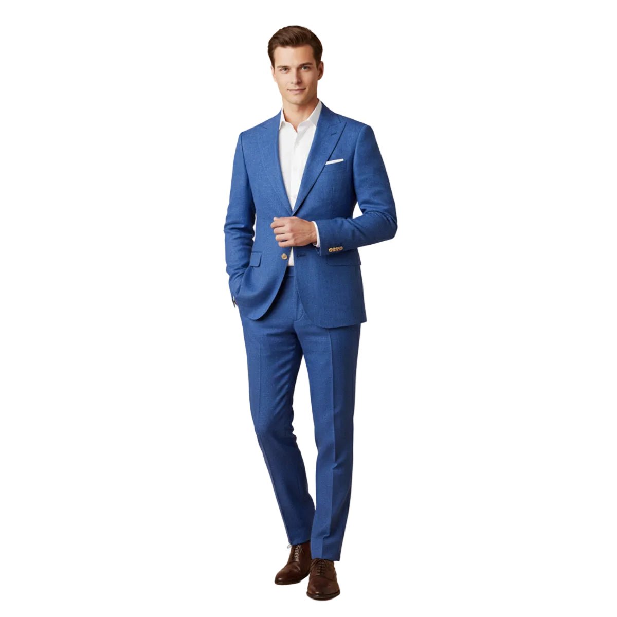 Completo da uomo in lino — Vestibilità sartoriale, giacca e pantaloni con trama