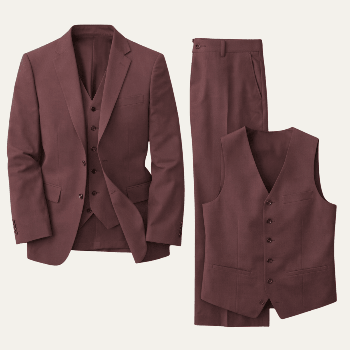 Completo da uomo in lino a tre pezzi — Vestibilità sartoriale, giacca, gilet e pantaloni