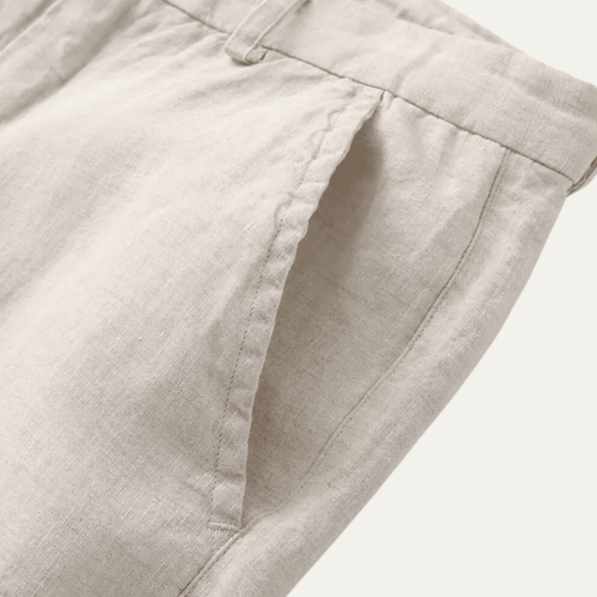 Pantaloni da uomo in lino - vestibilità rilassata, gamba dritta, minimalisti