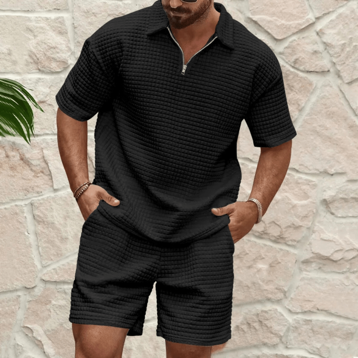 Completo polo uomo — Maniche corte, vestibilità comoda, pantaloncini abbinati