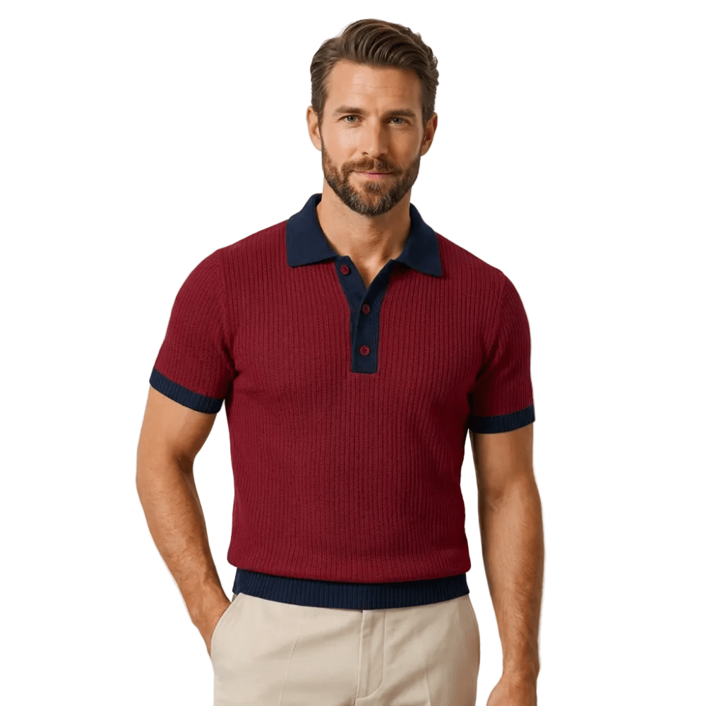 Polo da uomo — Vestibilità regolare, maniche corte, chiusura con bottoni