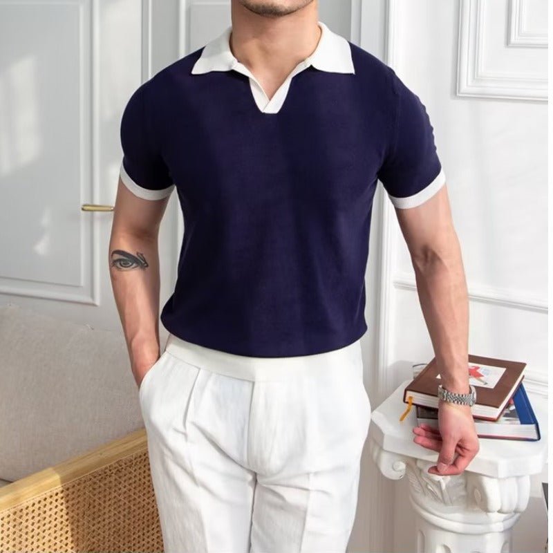 Polo da uomo — Vestibilità regolare, maniche corte, patta con bottoni