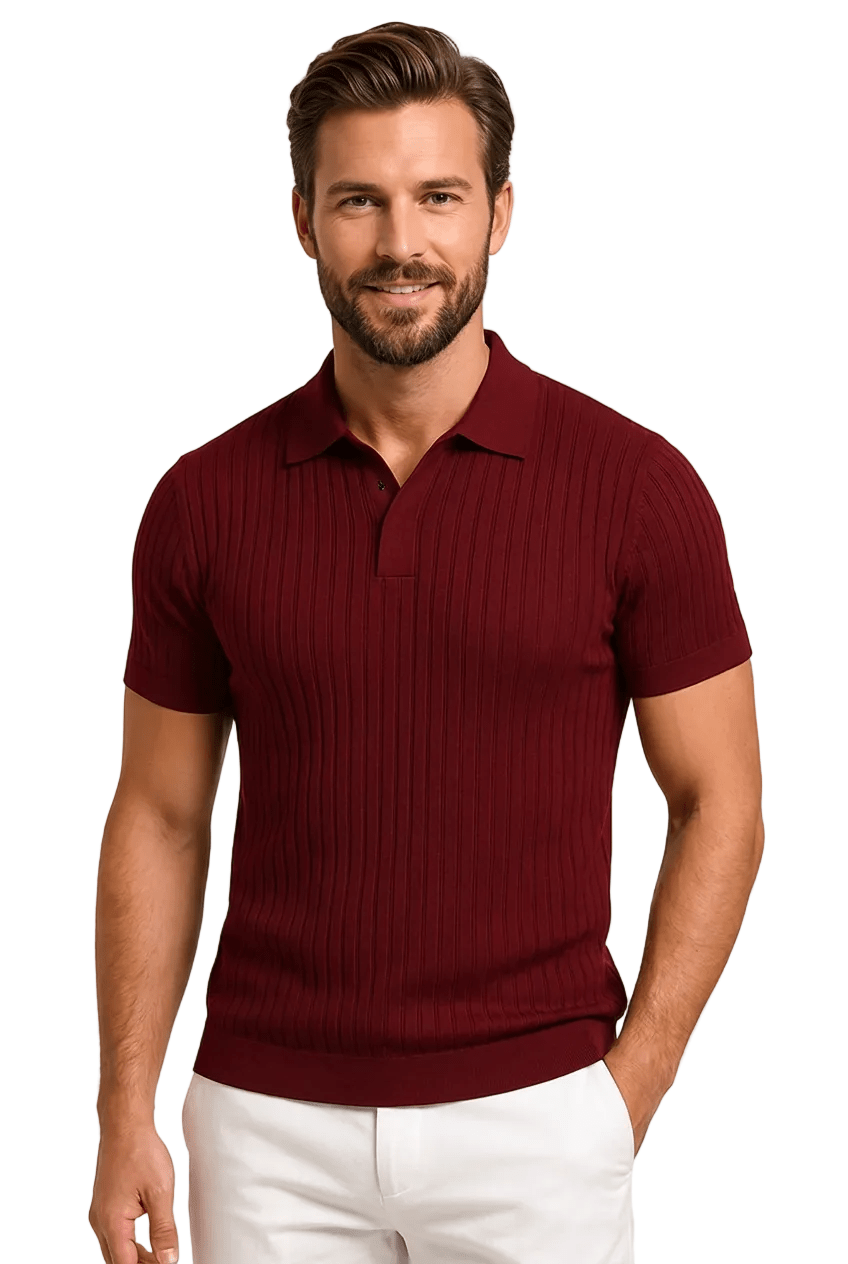 Polo da uomo — Vestibilità slim, maniche corte, patta con bottoni