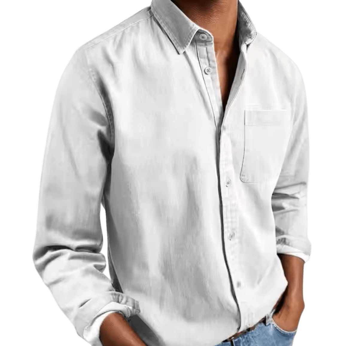 Camicia da uomo — Vestibilità dritta, lunghezza standard, taglio classico