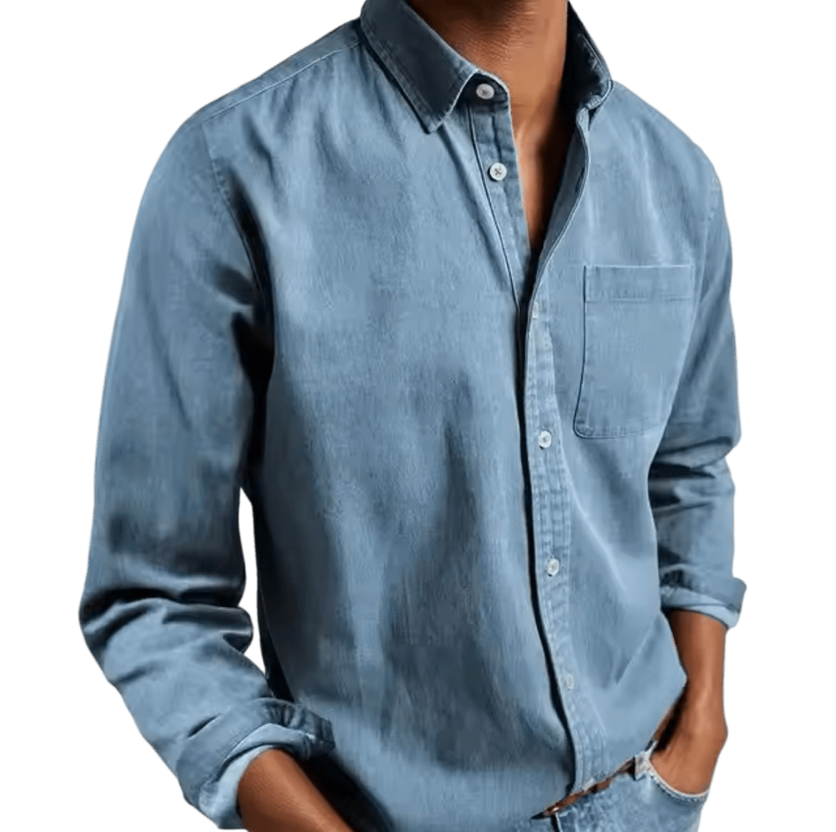 Camicia da uomo — Vestibilità dritta, lunghezza standard, taglio classico