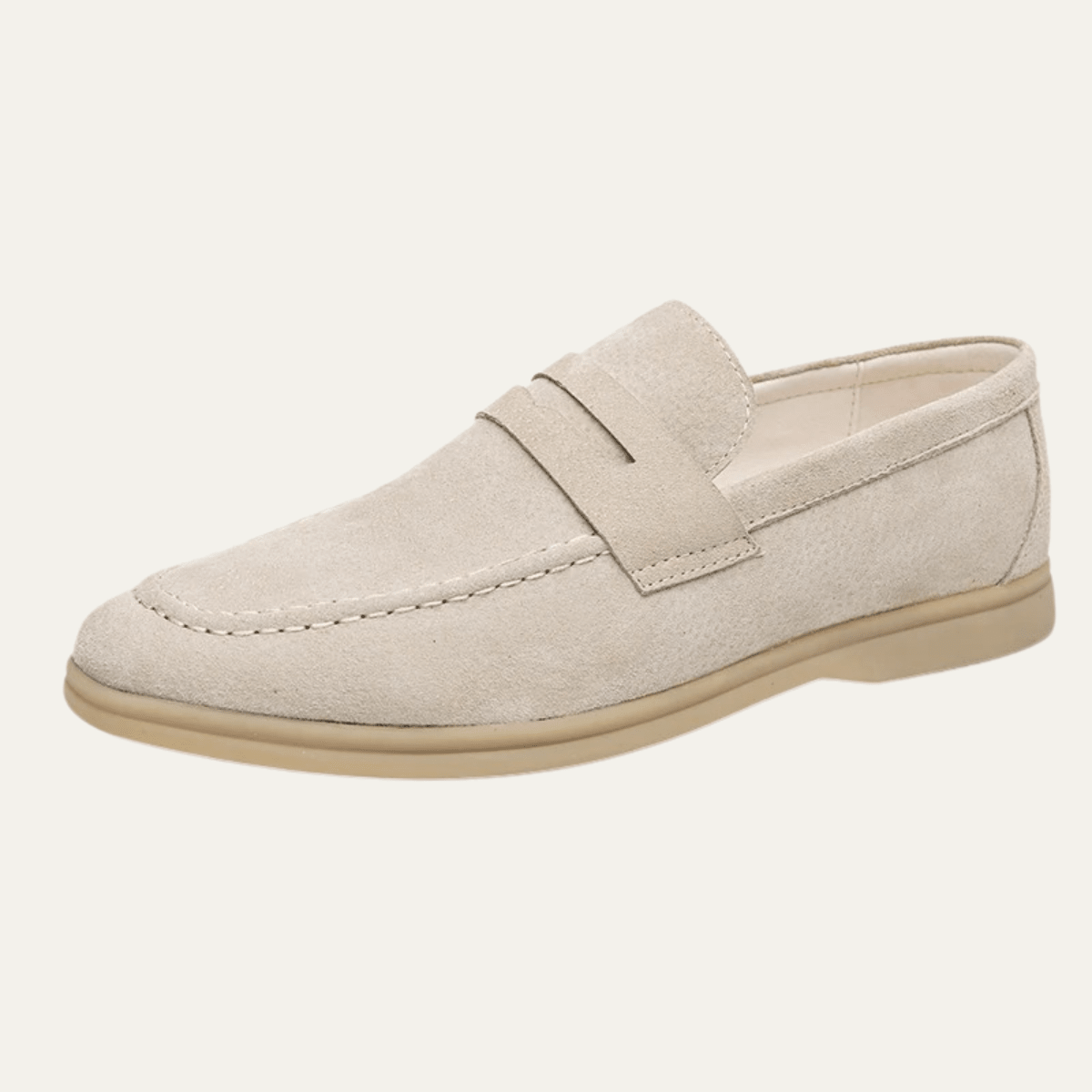 Mocassins sans lacets pour homme — Semelle basse et détail cousu