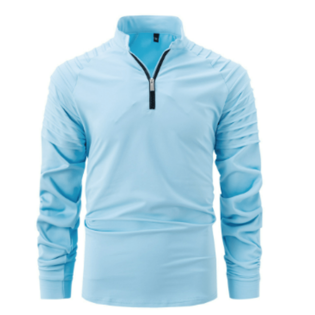 Polo con mezza zip uomo, maglione casual e alla moda