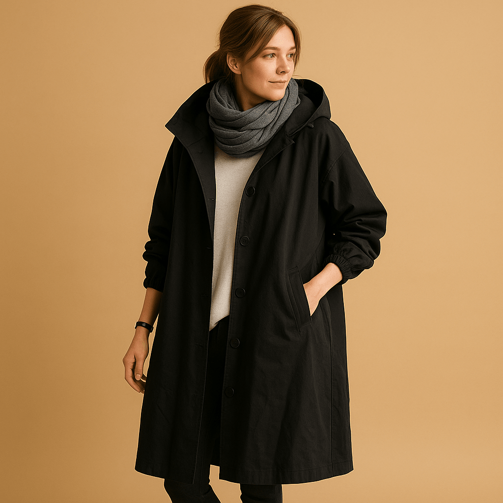 Raincoat Women Long Waterproof Design with Adjustable Waist