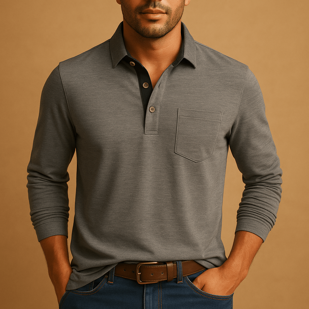 Camisa para hombre diseño casual con bolsillo en el pecho y cierre frontal con botones