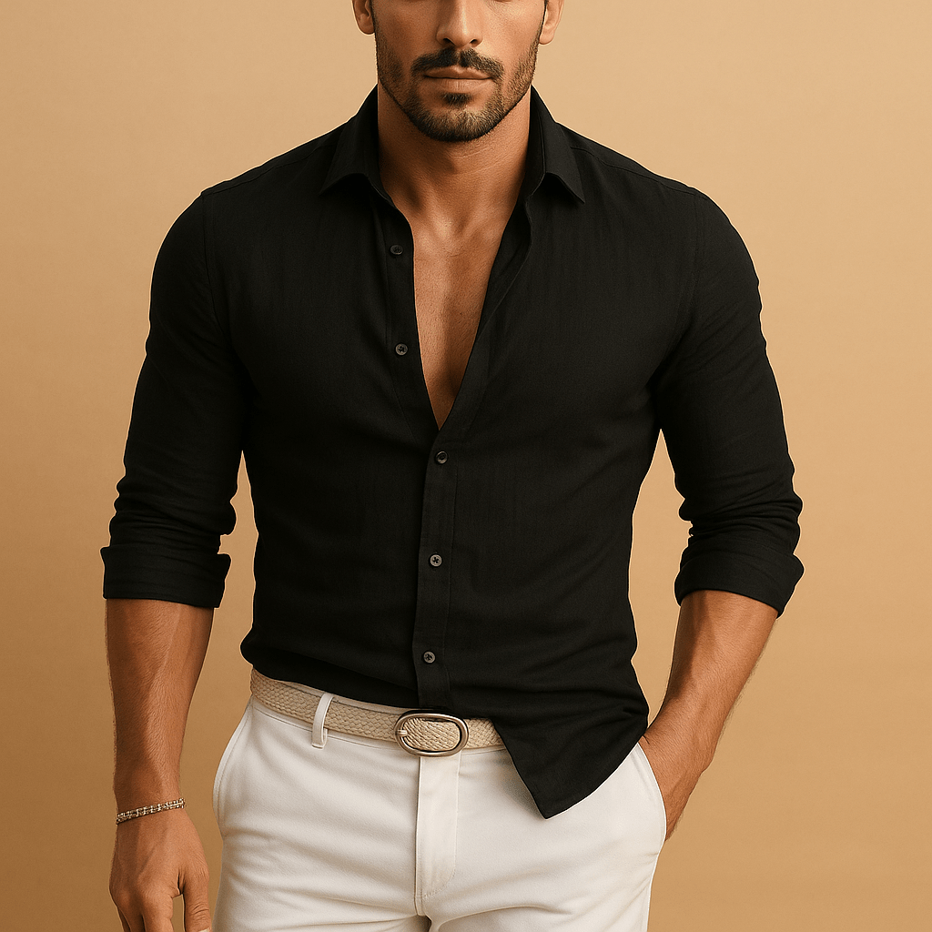 Chemise homme, légère, boutonnée, style sans effort
