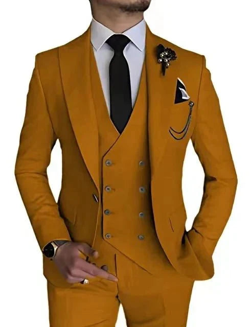 Herren Anzug Zweireihig Formelle Passform Eleganter Look