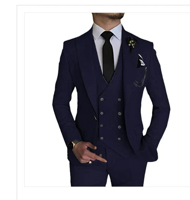 Herren Anzug Zweireihig Formelle Passform Eleganter Look