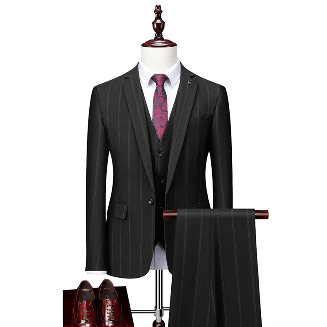 Abito Uomo Elegante Slim 3 Pezzi Set Formale