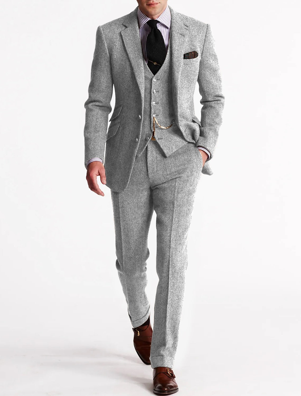 Conjunto de traje para hombre con ajuste entallado, elegancia y atractivo clásico