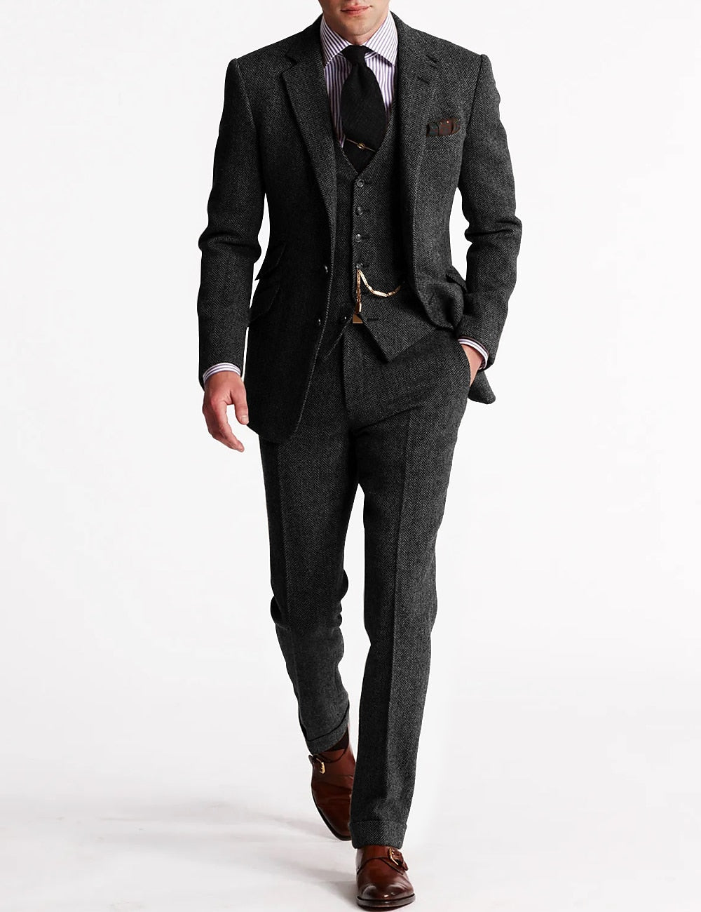 Conjunto de traje para hombre con ajuste entallado, elegancia y atractivo clásico