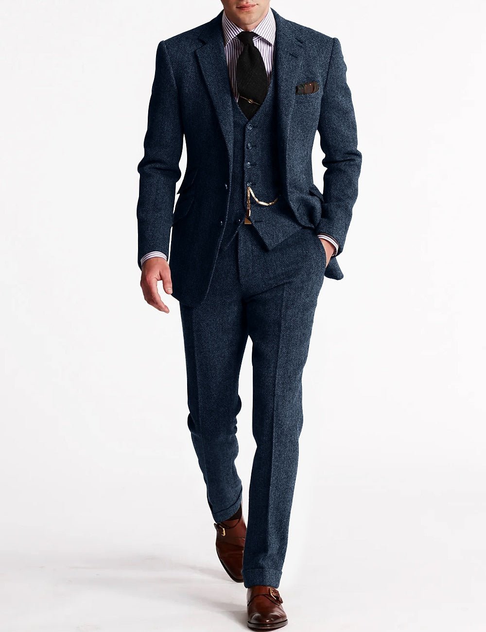 Conjunto de traje para hombre con ajuste entallado, elegancia y atractivo clásico