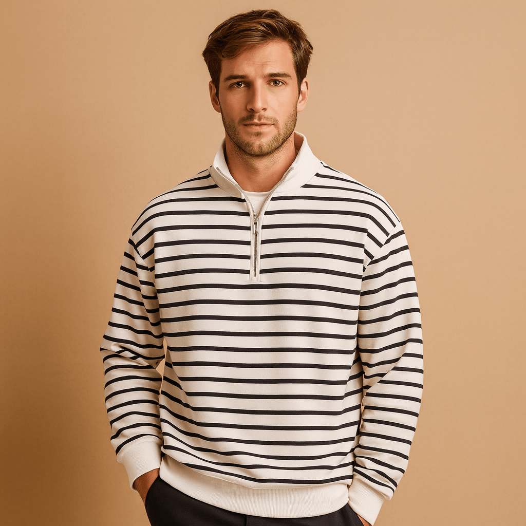 Maglione uomo con chiusura mezza zip