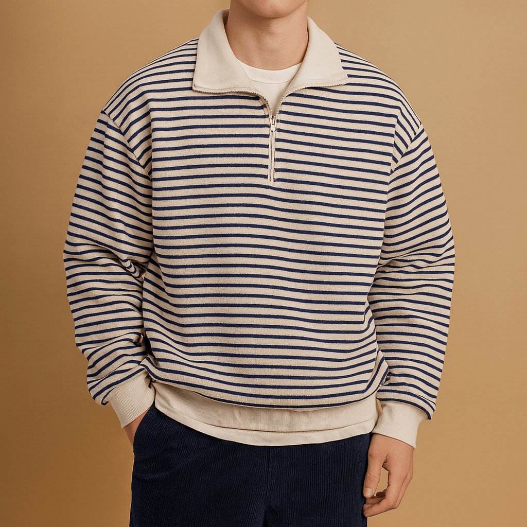 Maglione uomo con chiusura mezza zip