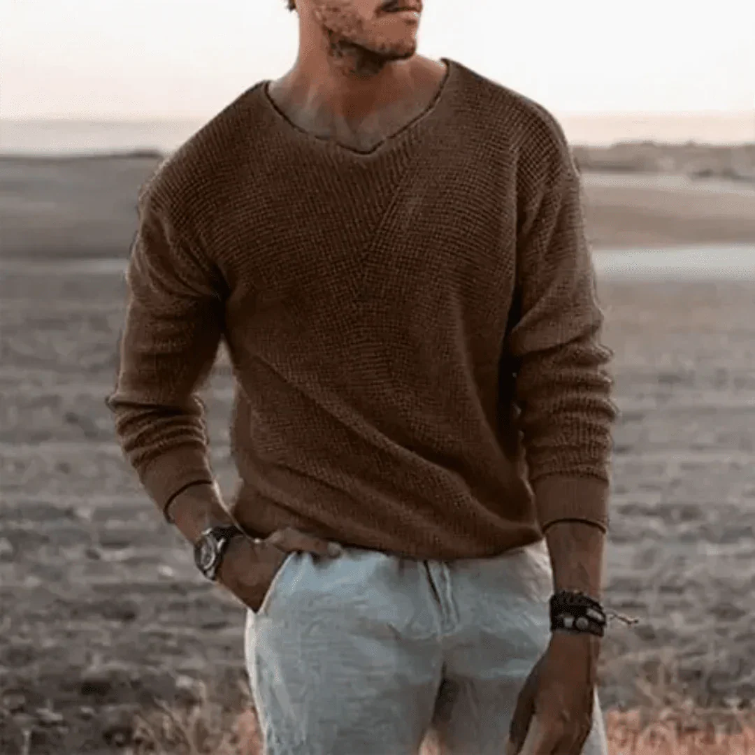 Pullover Herren, warm, langärmlig, klassischer Strickpullover