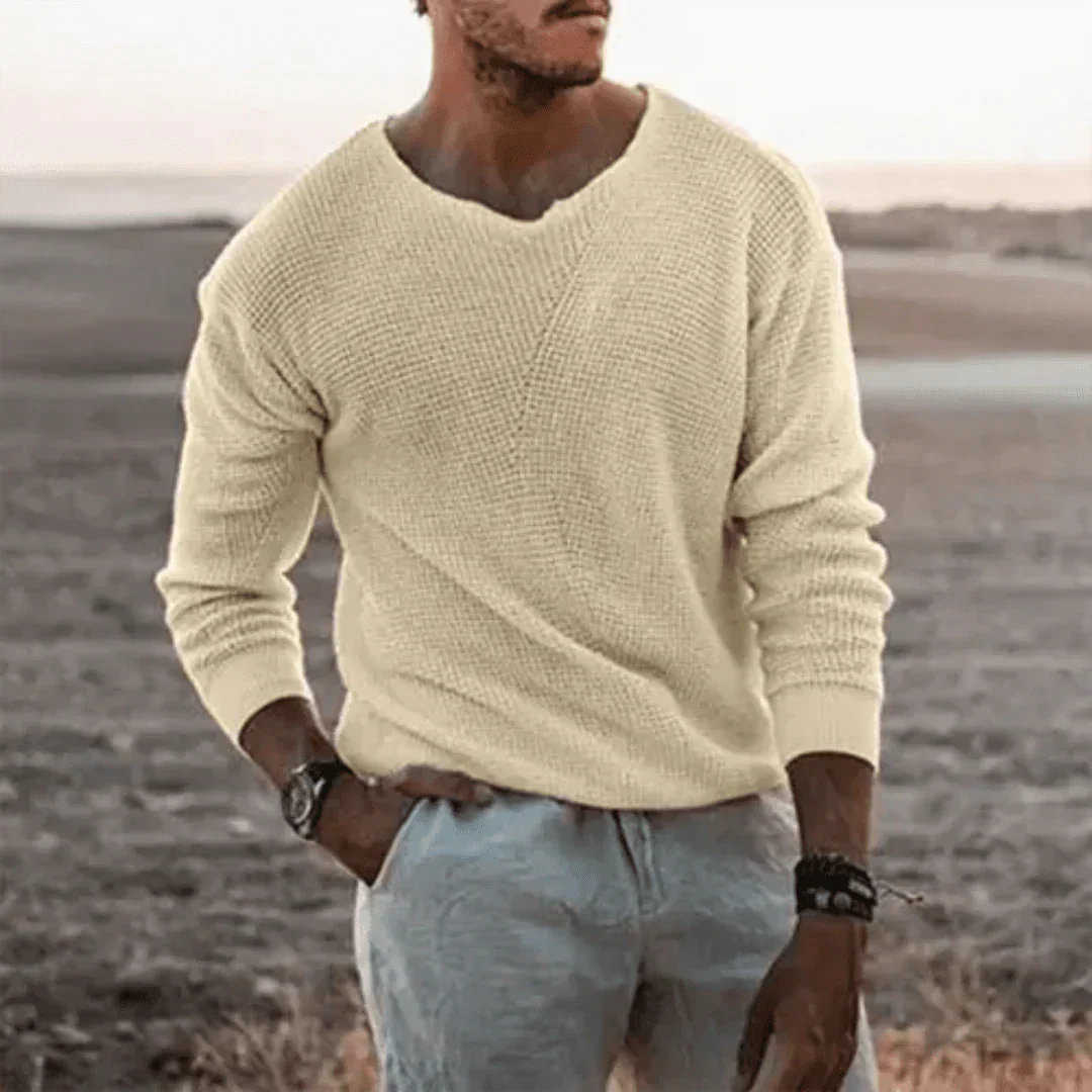 Maglione uomo, caldo, maniche lunghe, pullover classico lavorato a maglia