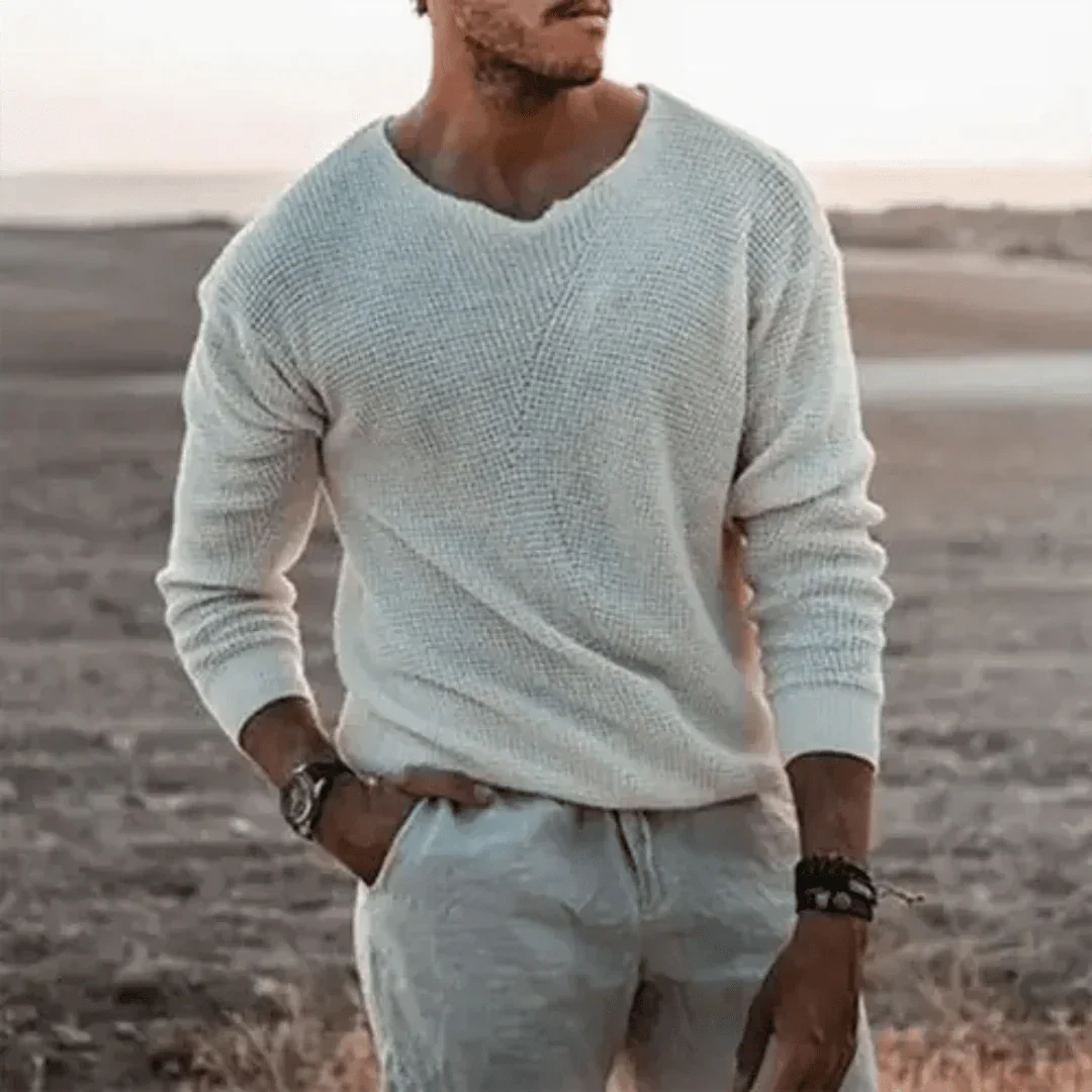 Maglione uomo, caldo, maniche lunghe, pullover classico lavorato a maglia