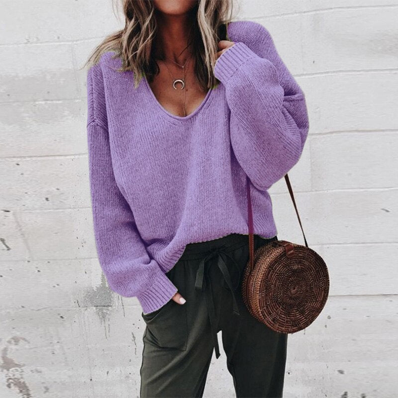 Pullover Damen Modern Stilvoll Langarm Alltägliche Winterbekleidung