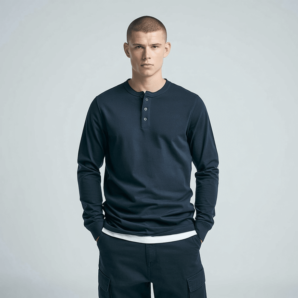 T-Shirt Homme Manches Longues Sans Col