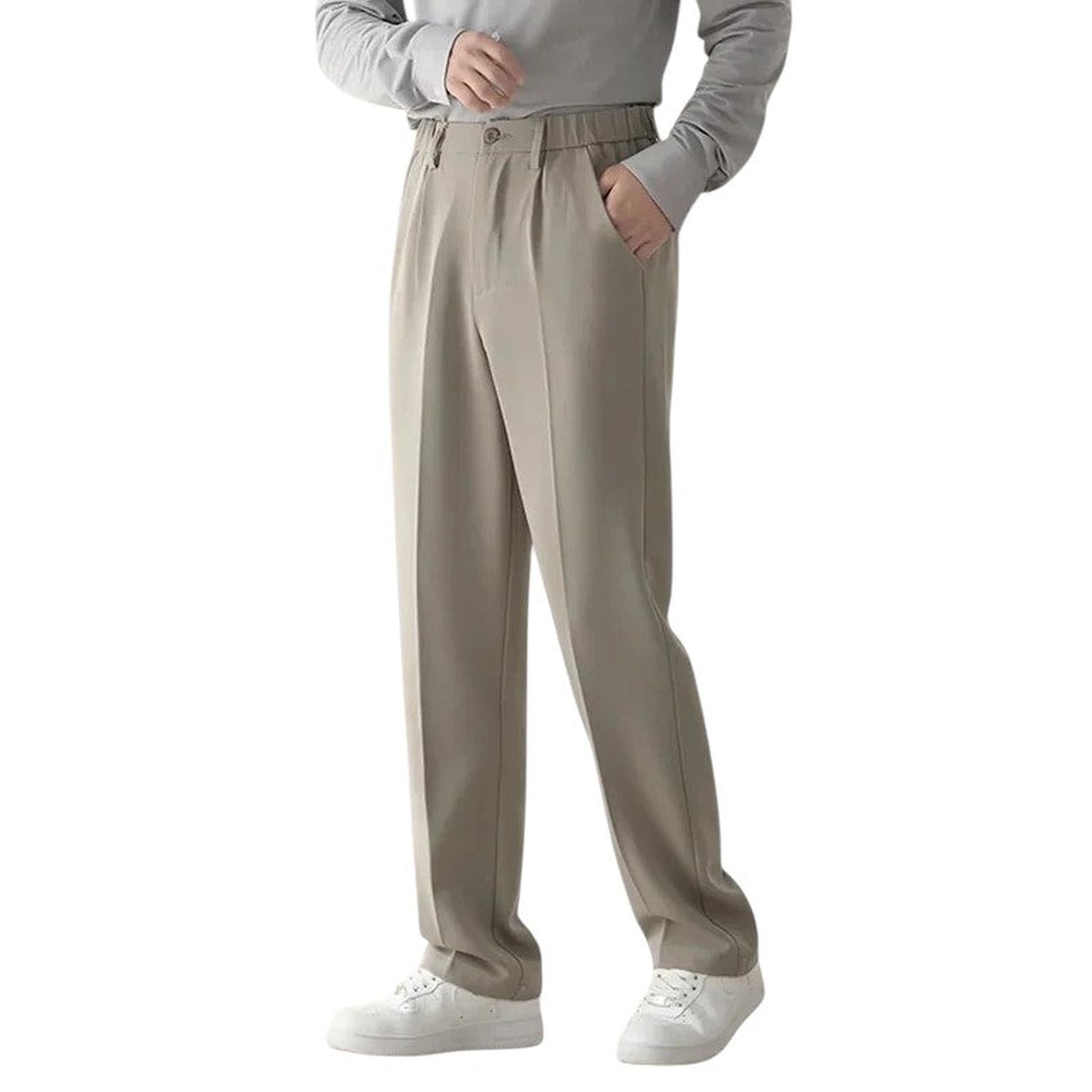 Pantalon Homme Formelle Drapé Coupe Décontractée Ajustée