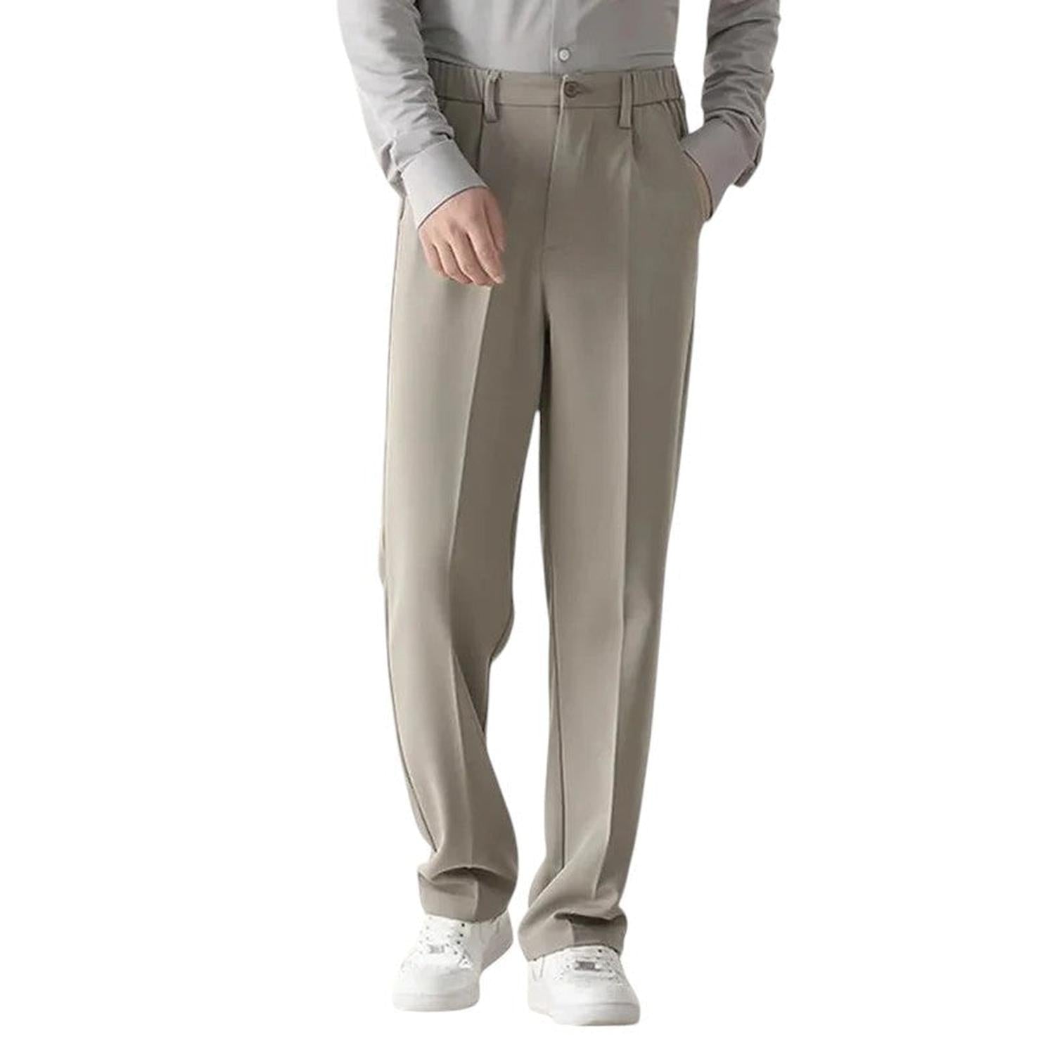 Pantalon Homme Formelle Drapé Coupe Décontractée Ajustée
