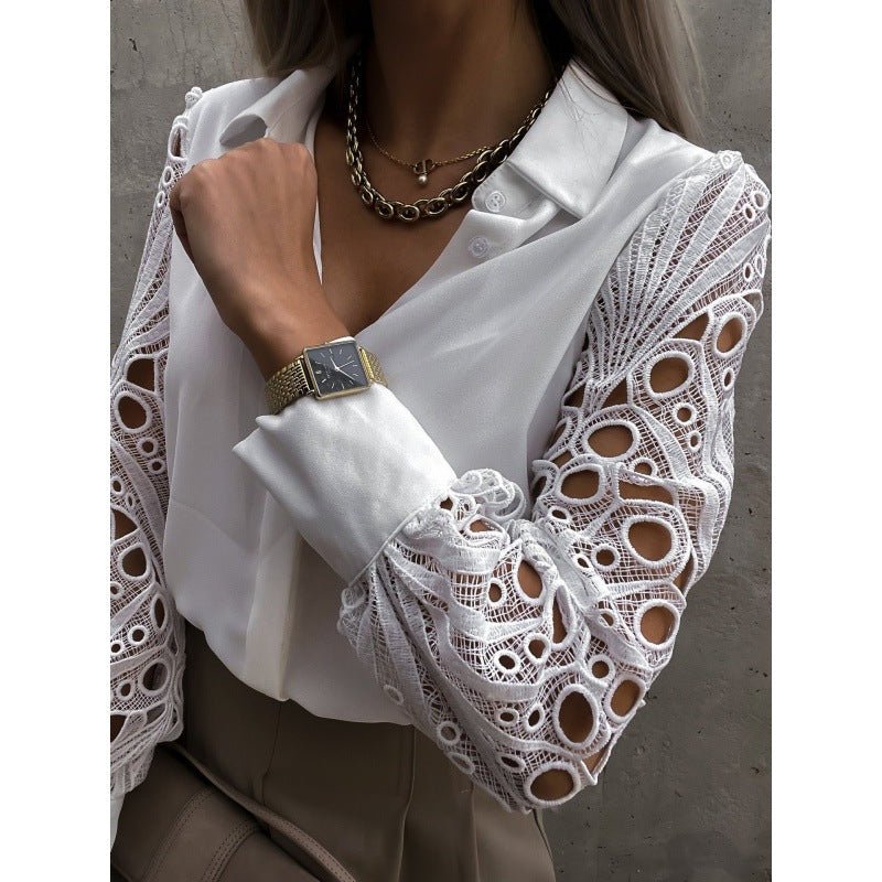 Damen-Bluse Reguläre Passform, langärmlig, mit Kragen, Knopfleiste  