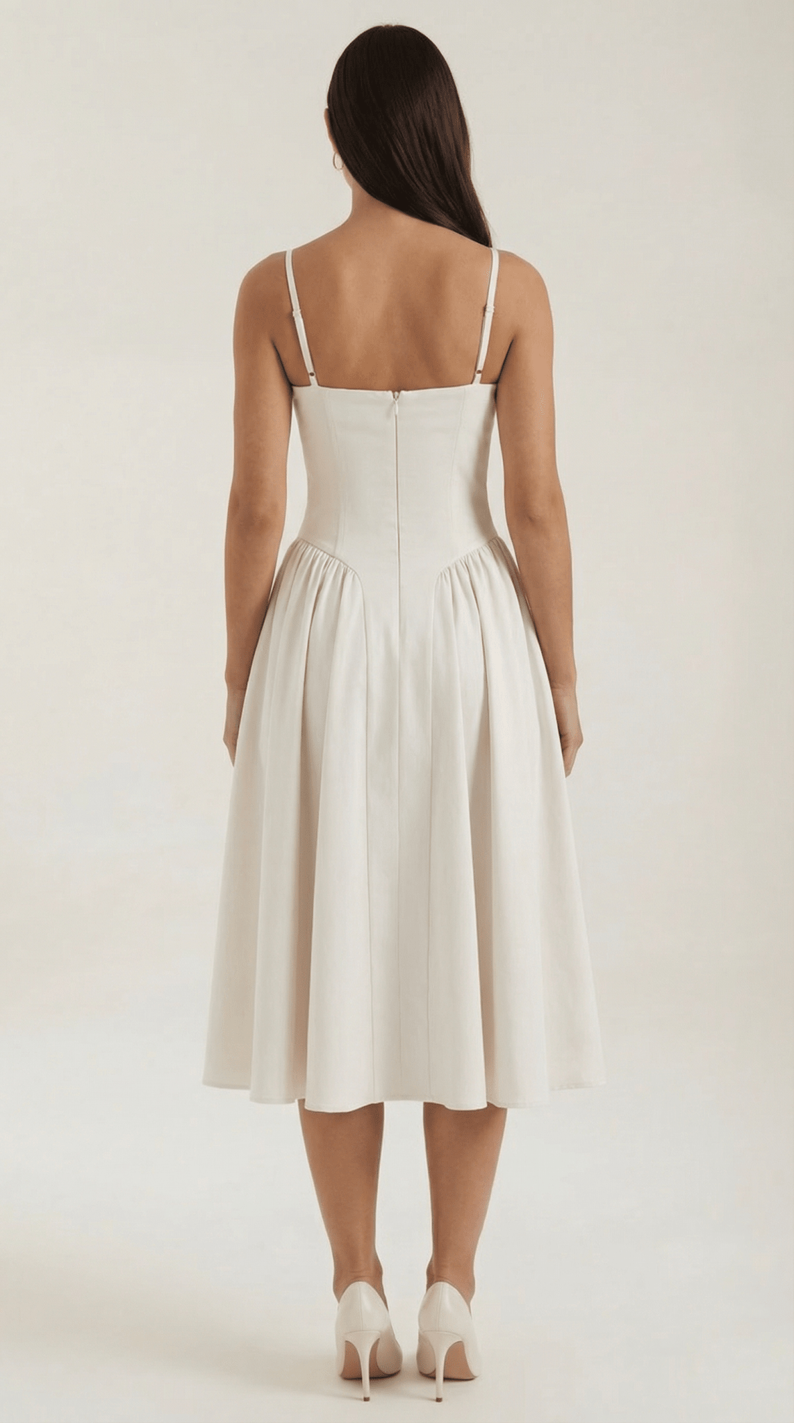 Damen Midikleid Korsett-Schnitt Herzausschnitt Design