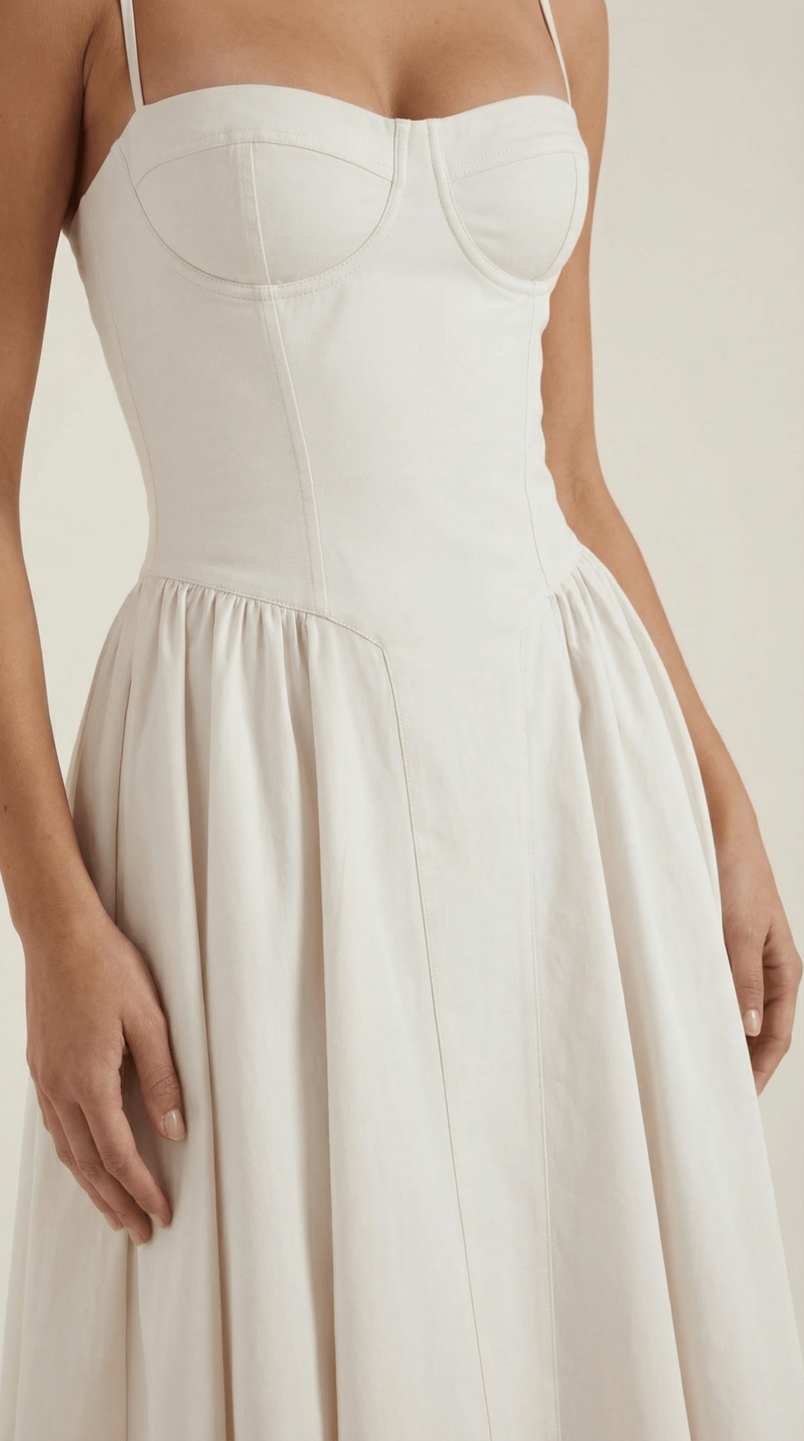 Damen Midikleid Korsett-Schnitt Herzausschnitt Design