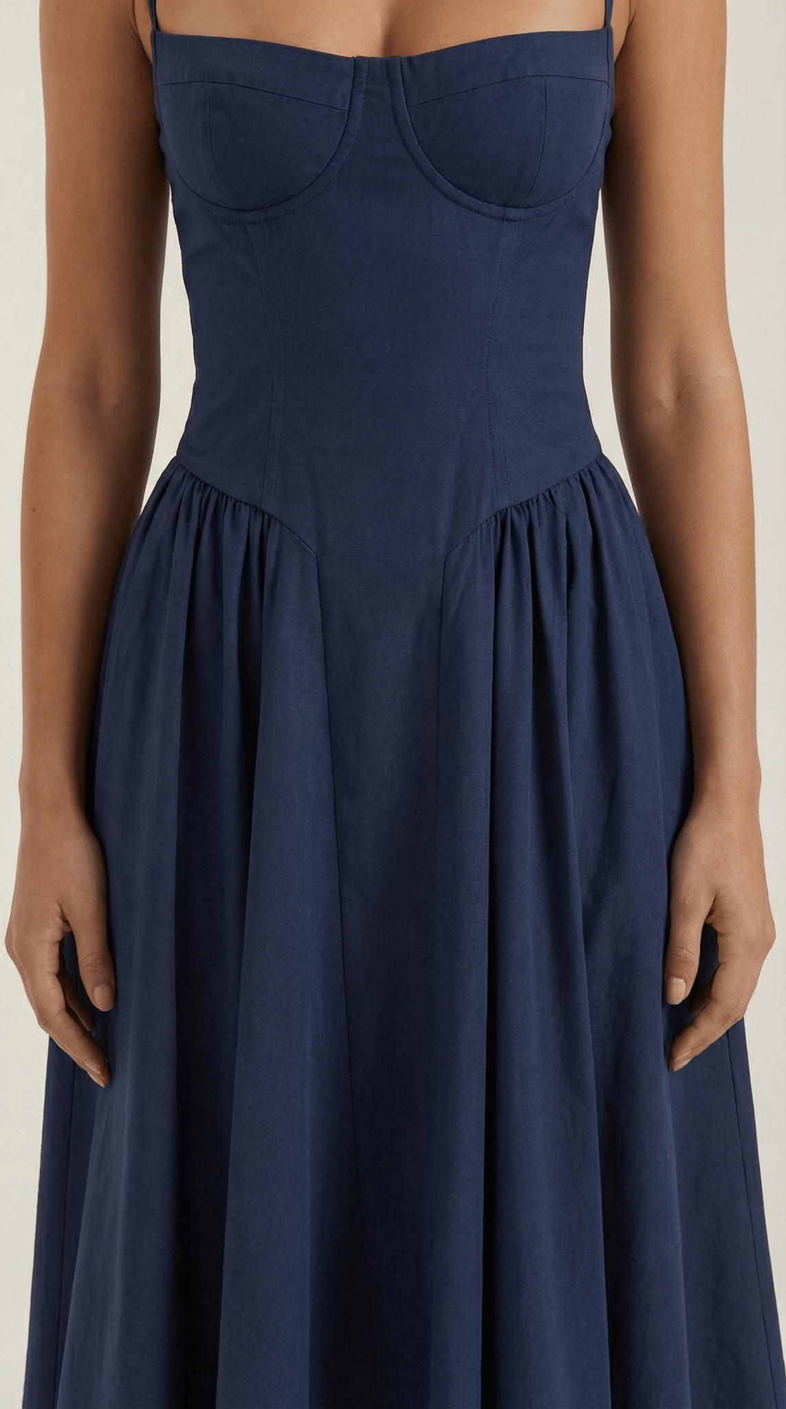 Damen Midikleid Korsett-Schnitt Herzausschnitt Design