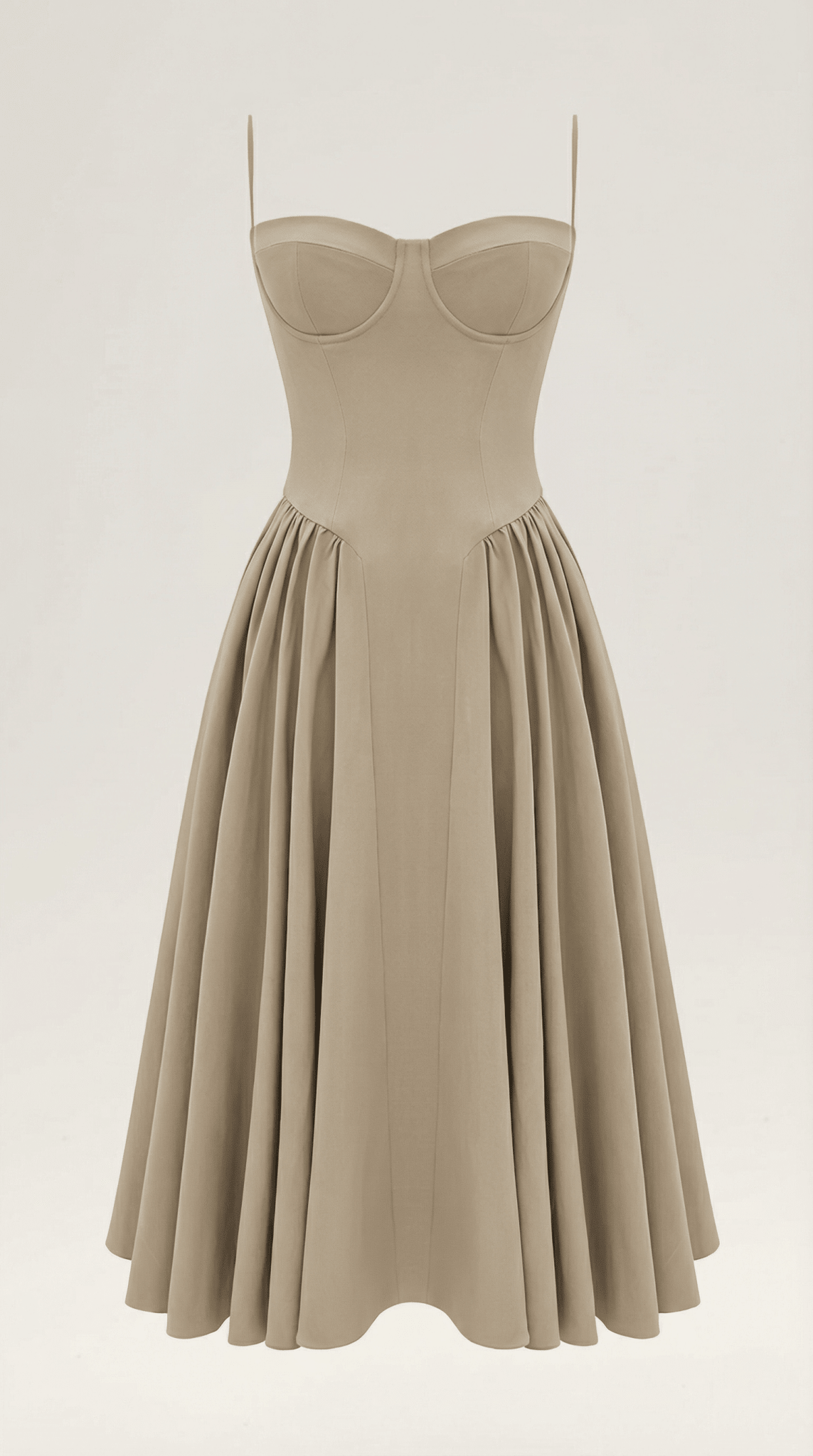 Damen Midikleid Korsett-Schnitt Herzausschnitt Design