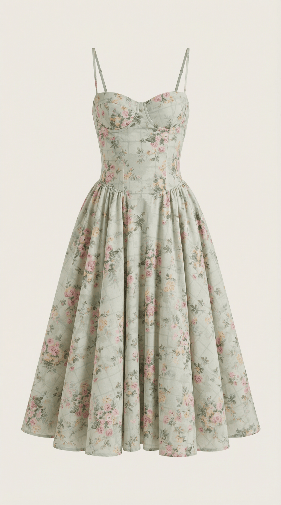 Damen Midikleid Korsett-Schnitt Herzausschnitt Design
