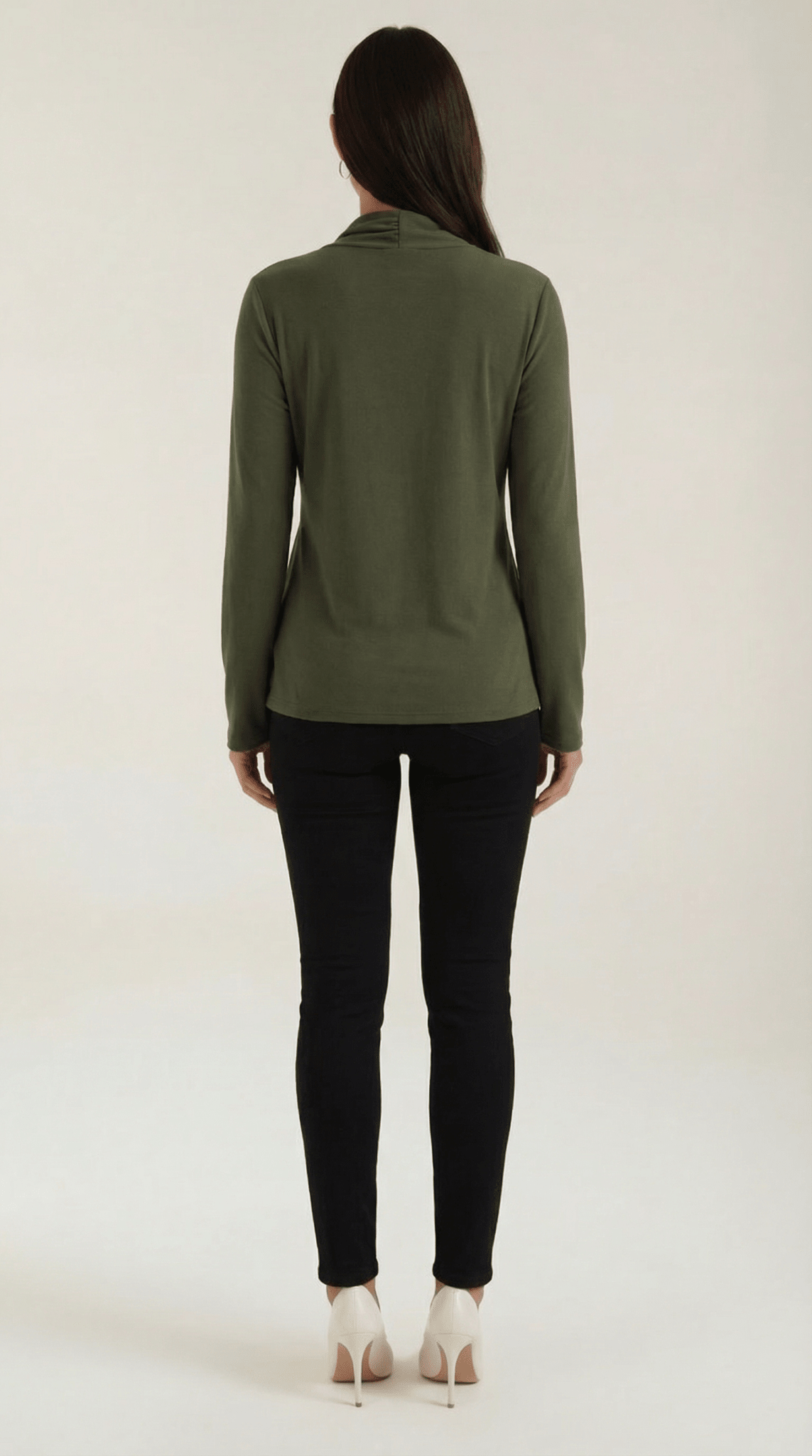 Blusa da donna — Maniche lunghe, collo alla coreana, vestibilità regolare
