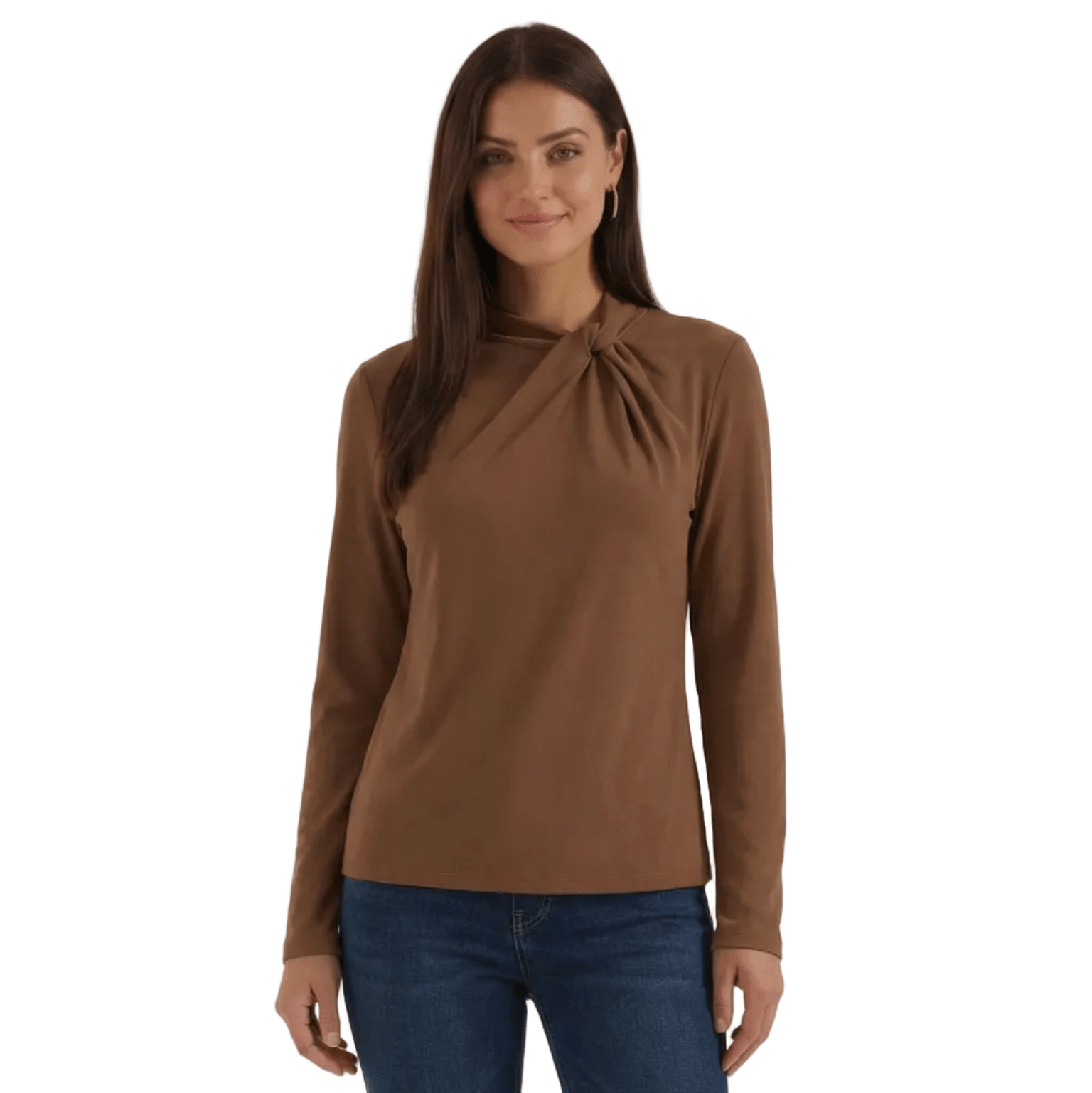 Blusa da donna — Maniche lunghe, collo alla coreana, vestibilità regolare