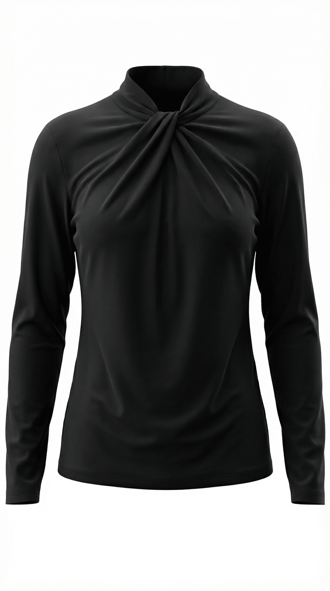 Blusa da donna — Maniche lunghe, collo alla coreana, vestibilità regolare