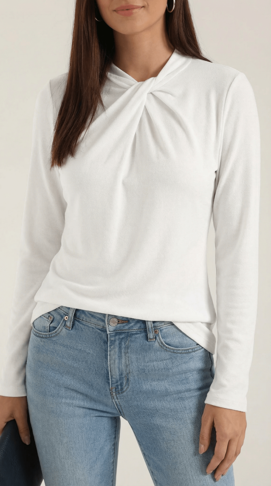 Blusa da donna — Maniche lunghe, collo alla coreana, vestibilità regolare