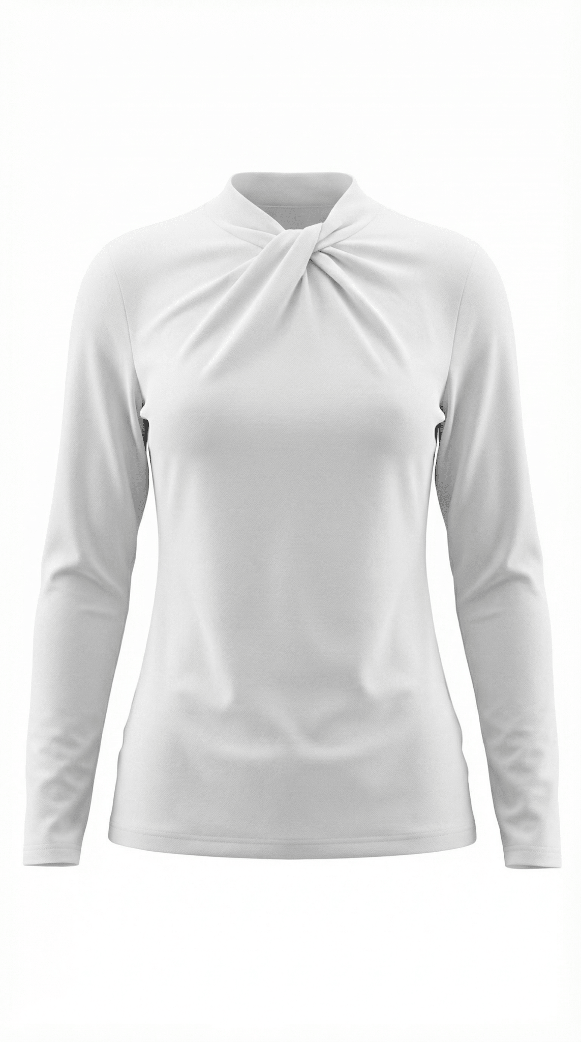 Blusa da donna — Maniche lunghe, collo alla coreana, vestibilità regolare
