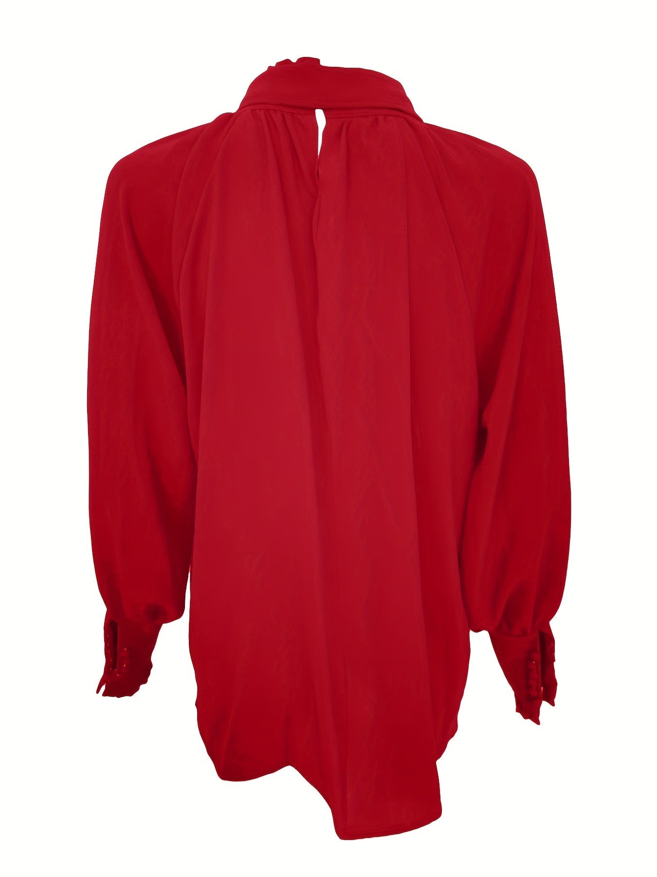 Blusa da donna — Maniche lunghe, collo con fiocco, maniche arricciate