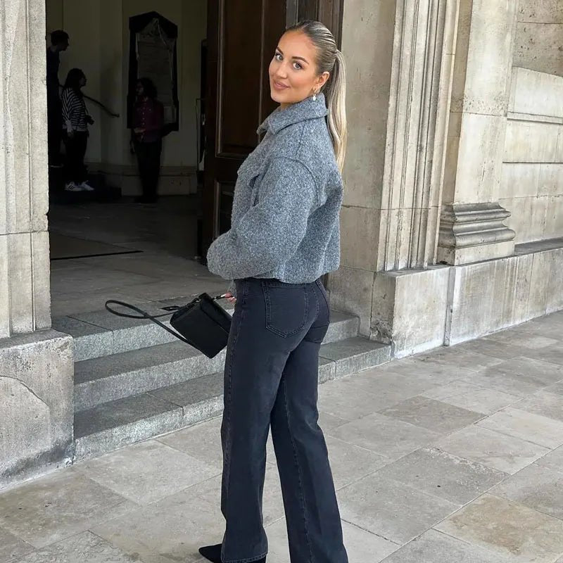 Veste femme — Longueur courte, manches longues, fermeture éclair