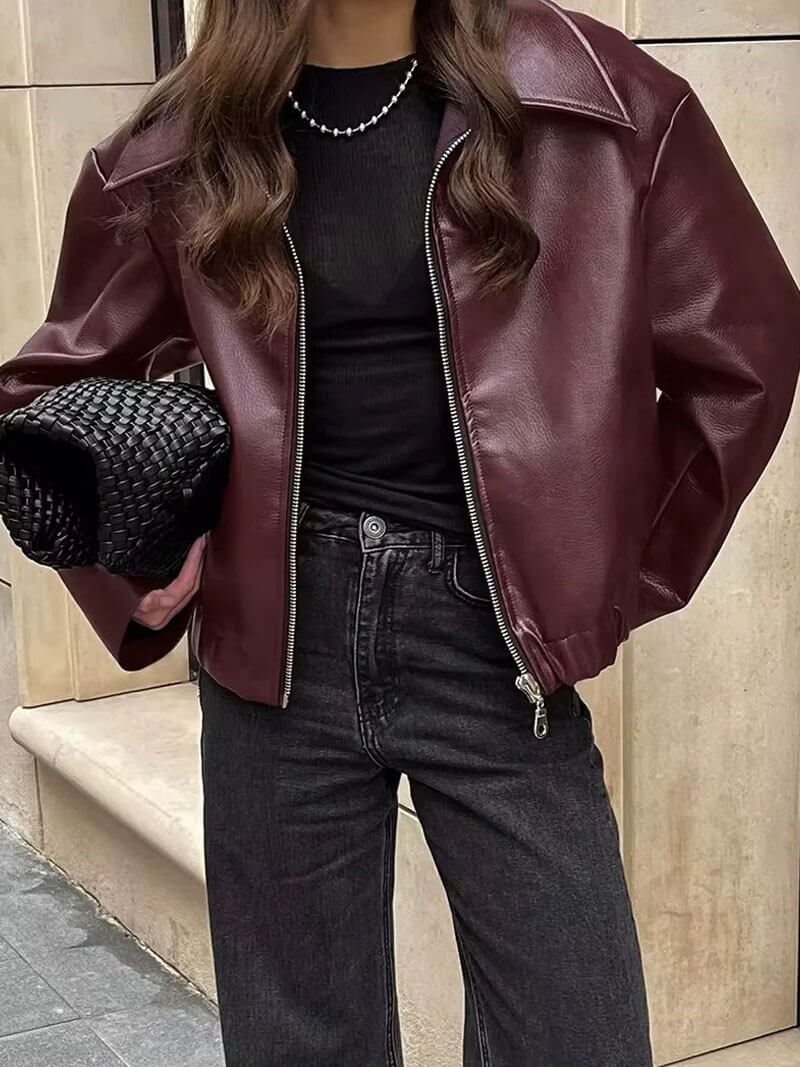 Veste femme — Fermeture éclair devant, col à revers