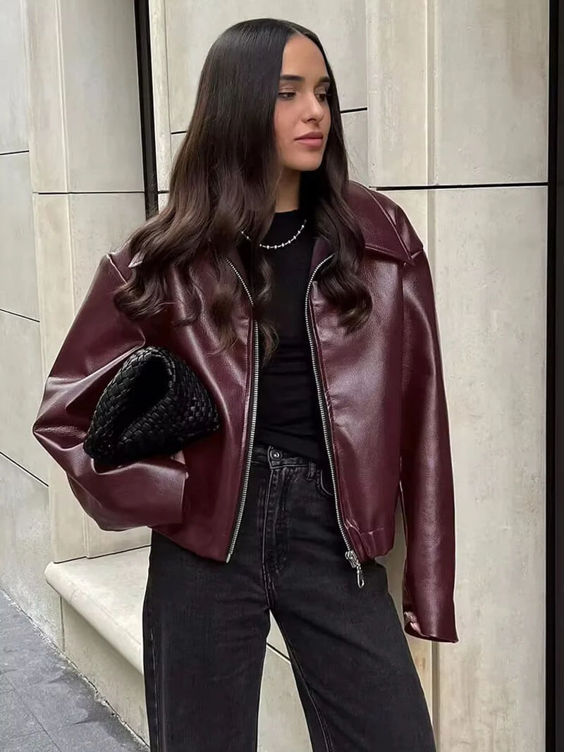 Veste femme — Fermeture éclair devant, col à revers