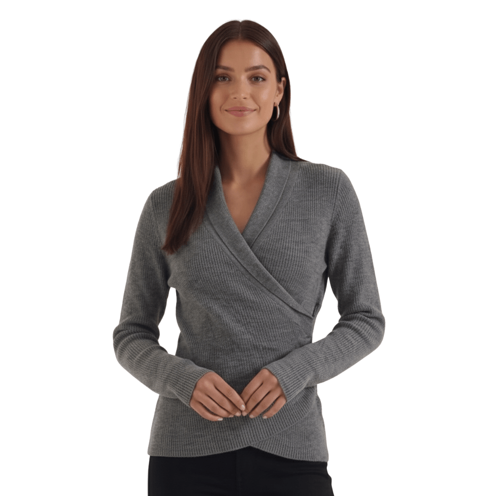 Maglione da donna — Vestibilità aderente, collo avvolgente con design a collo alto